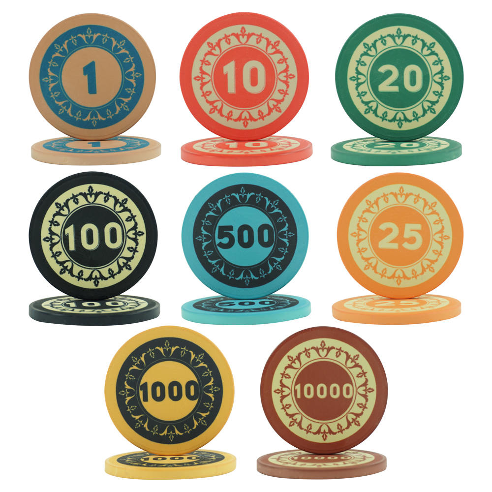 CMC113 Fichas de póquer Azcona 1000 de fichas de póquer de cerámica con diseño gratuito y muestras gratuitas Suministro profesional de fábrica para juegos de casino